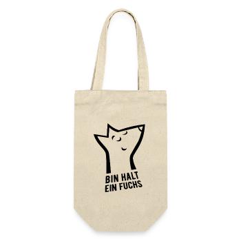Bin halt ein Fuchs - schlau, cool & clever - Geschenkbeutel für Flaschen - Natur - Vorne