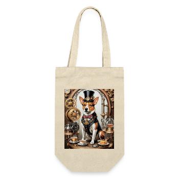 Steampunk Corgi Aristokrat Steampunk Corgi - Geschenkbeutel für Flaschen - Natur - Vorne