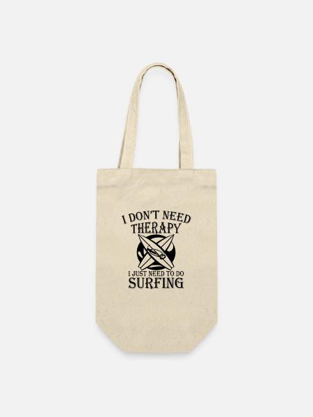 Surfen Surfboard Wasser - Geschenkbeutel für Flaschen - Natur