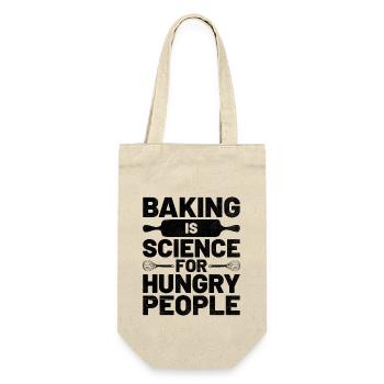 Backen ist Wissenschaft für hungrige Menschen Bäcker Backen Bak - Geschenkbeutel für Flaschen - Natur - Vorne