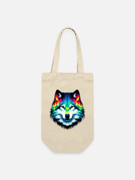 Wolf - Geschenkbeutel für Flaschen - Natur