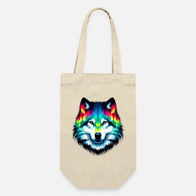 Wolf - Geschenkbeutel für Flaschen - Natur
