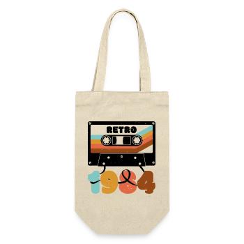 Retro 1980s Inspired Multicolour Cassette Design - Gift Bag for Bottles - nature - Front