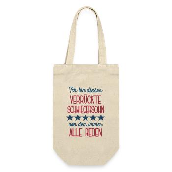 Schwiegersohn Geburtstag Bester Schwieger Sohn - Geschenkbeutel für Flaschen - Natur - Vorne