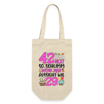 42nd birthday women 42 is not so bad - Gift Bag for Bottles - nature - Front