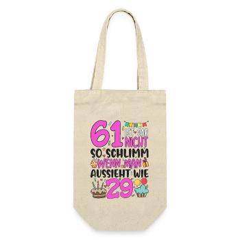 61st birthday women 61 is not so bad - Gift Bag for Bottles - nature - Front