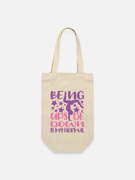 Being Upside Down Is My Normal Funny Gymnast Gift - Geschenkbeutel für Flaschen - Natur