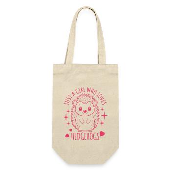 Juste une fille qui aime les hérissons - Dessin animé - Sac à bouteille - nature - Devant