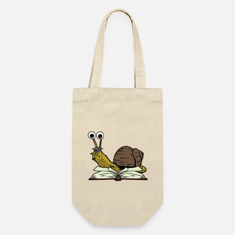Schnecke Student studieren lernen Studium Abi - Geschenkbeutel für Flaschen - Natur