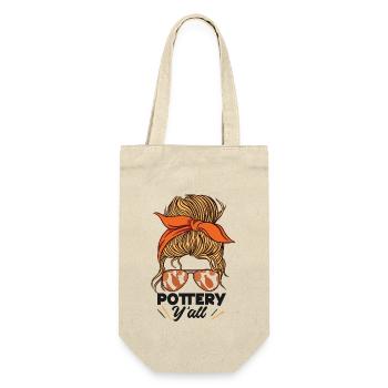 Pottery Ceramics Artist Girl - Geschenkbeutel für Flaschen - Natur - Vorne