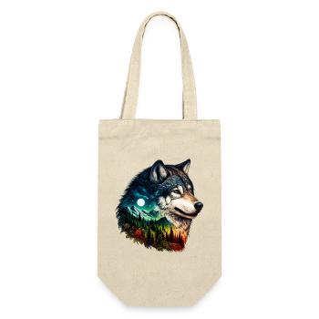 Wolf - Geschenkbeutel für Flaschen - Natur - Vorne