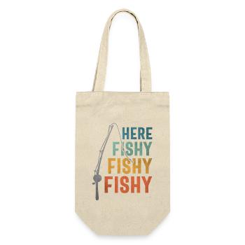 Funny Fishing Graphic - Here Fishy Vintage - Gift Bag for Bottles - nature - Front