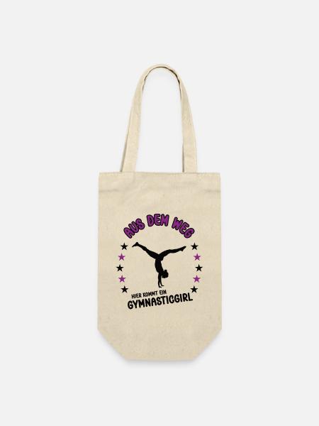 AUS DEM WEG HIER KOMMT EIN GYMNASTICGIRL Turnerin - Geschenkbeutel für Flaschen - Natur
