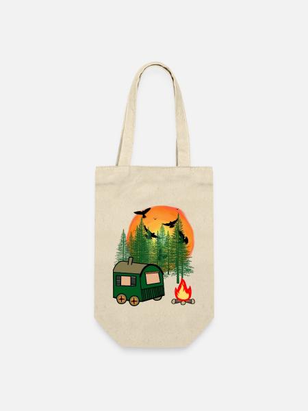 Bauwagen Freizeit Outdoor Natur Naturliebhaber - Geschenkbeutel für Flaschen - Natur