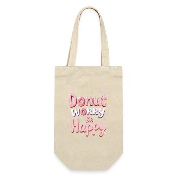 Donut Worry Be Happy – Funny Donut Saying Donut - Gift Bag for Bottles - nature - Front