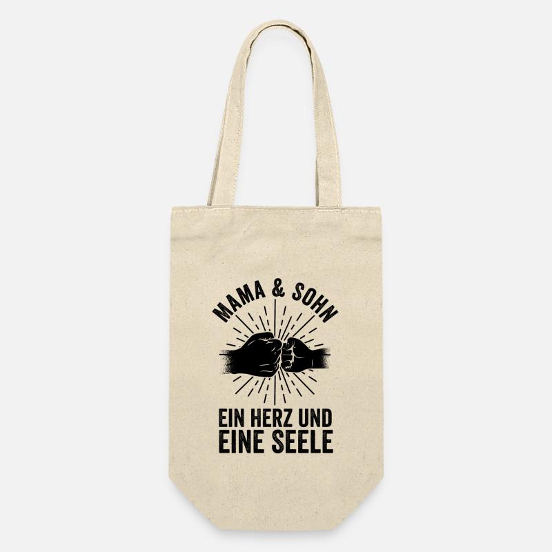 Mutter Mama Und Sohn - Geschenkbeutel für Flaschen - Natur