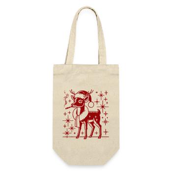 Weihnachtliches Rentier Mama - Geschenkbeutel für Flaschen - Natur - Vorne