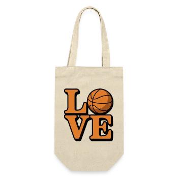 Ich liebe Basketball - Geschenkbeutel für Flaschen - Natur - Vorne