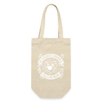 Mein Lieblingsschlagzeuger nennt mich Mama - Geschenkbeutel für Flaschen - Natur - Vorne