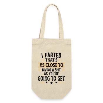 Ich liebe es, lustigen Witz zu furzen - Geschenkbeutel für Flaschen - Natur - Vorne