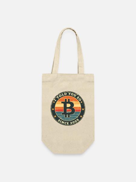Retro Bitcoin Design – Krypto Mode für - Geschenkbeutel für Flaschen - Natur
