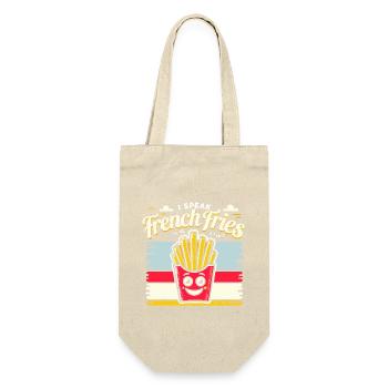 Ich spreche Pommes frites - Geschenkbeutel für Flaschen - Natur - Vorne