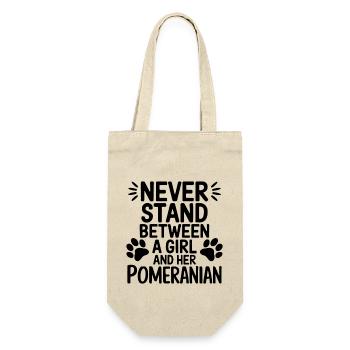 Pomeranian Spruch Hund Lustige Pomeranian Geschenk - Geschenkbeutel für Flaschen - Natur - Vorne