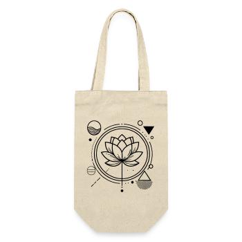 Zen Lotus – Ruhe, Kraft & Energie - Geschenkbeutel für Flaschen - Natur - Vorne