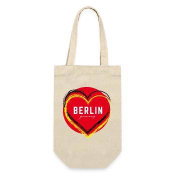 Berlin Deutschland Fan Flagge Design T Shirt - Geschenkbeutel für Flaschen - Natur - Vorne