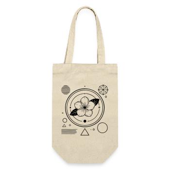 Florale Geometrie – Moderne Kunst für Meditation - Geschenkbeutel für Flaschen - Natur - Vorne