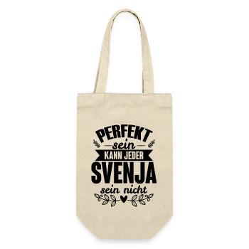 Svenja - Perfekt Sein Kann Jeder Svenja Nicht - Geschenkbeutel für Flaschen - Natur - Vorne