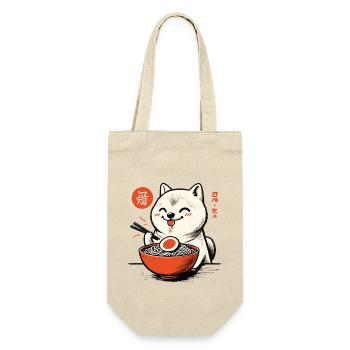Ramen Noodles Love Shiba Dog Japan Retro Ukiyo-E - Gift Bag for Bottles - nature - Front