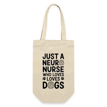 Neuro infirmière chien soignant neurologie cadeau - Sac à bouteille - nature - Devant