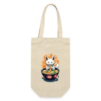 Kitsune Ramen Noodles Kawaii Retro Ukiyo-e Fox - Gift Bag for Bottles - nature - Front