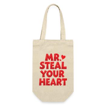 Mr Steal Your Heart Romantisches Valentinstag - Geschenkbeutel für Flaschen - Natur - Vorne