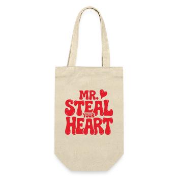 Mr Steal Your Heart Romantisches Valentinstag - Geschenkbeutel für Flaschen - Natur - Vorne