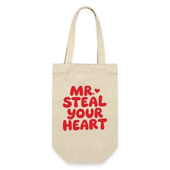 Mr Steal Your Heart Romantisches Valentinstag - Geschenkbeutel für Flaschen - Natur - Vorne