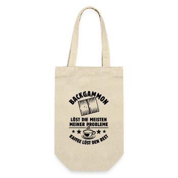 Backgammon löst meine Probleme - Kaffee Spruch - Geschenkbeutel für Flaschen - Natur - Vorne