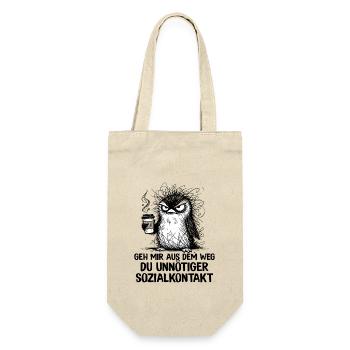 Geh mir aus dem Weg Du unnötiger Sozialkontakt - Geschenkbeutel für Flaschen - Natur - Vorne