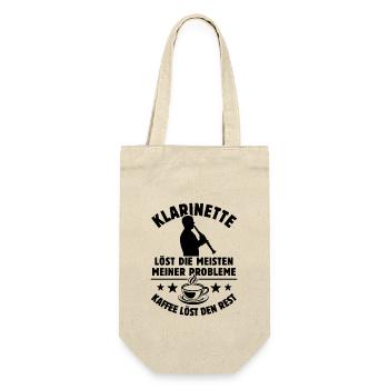 Klarinette löst meine Probleme - Kaffee Spruch - Geschenkbeutel für Flaschen - Natur - Vorne
