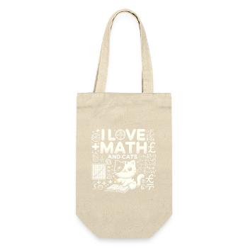 Ich liebe Mathe und Katzen - Geschenkbeutel für Flaschen - Natur - Vorne
