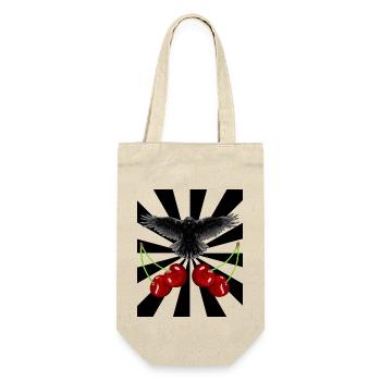 Rockabilly Retro Raven Crow Raven Cherries - Gift Bag for Bottles - nature - Front