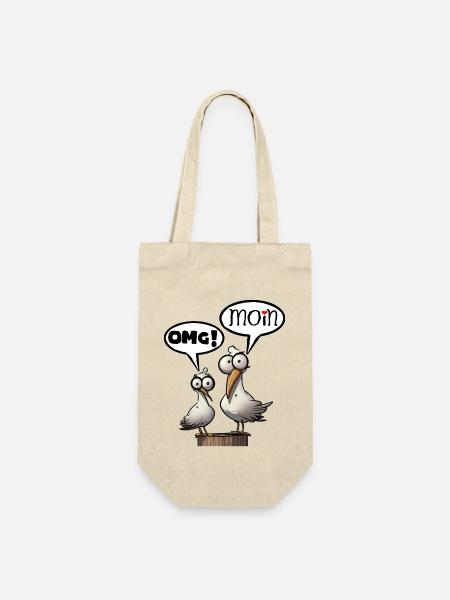 Die Bäädden Möwen - Möwe omg moin - Geschenkbeutel für Flaschen - Natur