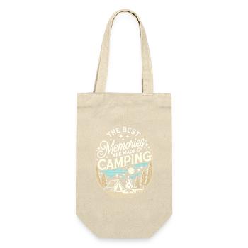 Die besten Erinnerungen werden beim Camping - Geschenkbeutel für Flaschen - Natur - Vorne