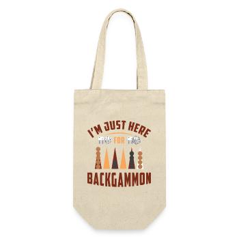 Backgammon Spiel - Geschenkbeutel für Flaschen - Natur - Vorne
