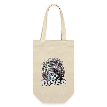 Ich fühl mich Disco! Diskothek Discokugel Spruch - Geschenkbeutel für Flaschen - Natur - Vorne