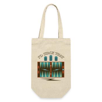 Backgammon Spiel - Geschenkbeutel für Flaschen - Natur - Vorne