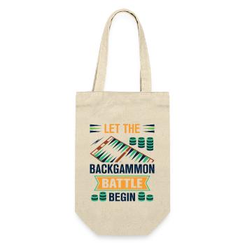 Backgammon Spiel - Geschenkbeutel für Flaschen - Natur - Vorne