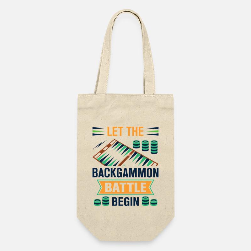 Backgammon Spiel - Geschenkbeutel für Flaschen - Natur