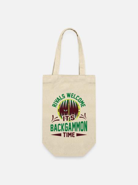 Backgammon Spiel - Geschenkbeutel für Flaschen - Natur